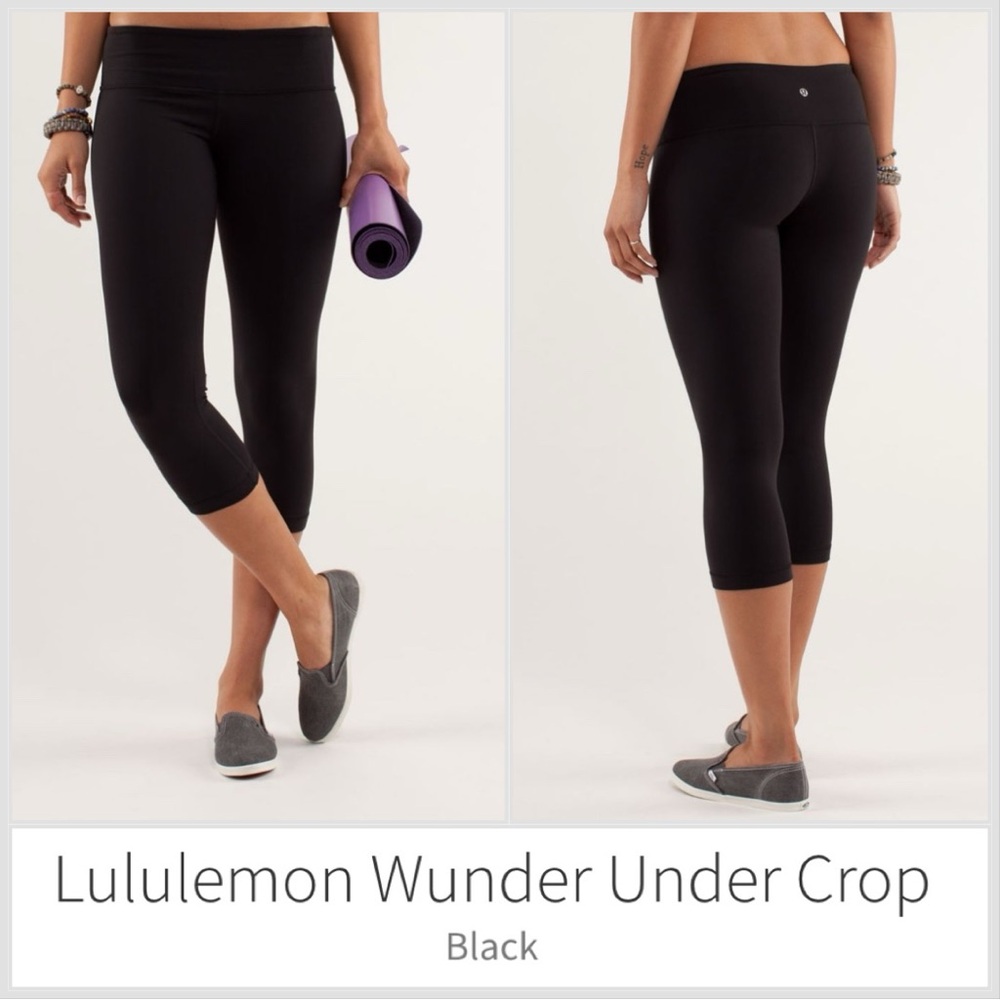 Lululemon wunder under crop leggings pants cropped Capri black size small / 6
